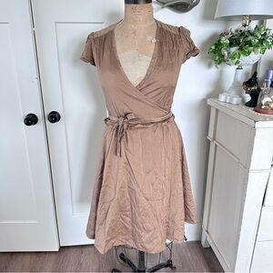 CALYPSO ST. BARTH Bronze brown Silk Wrap Dress size small